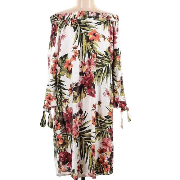 Piazza del Tempio Off Shoulder Floral Dress Made in Italy - Picture 2 of 6